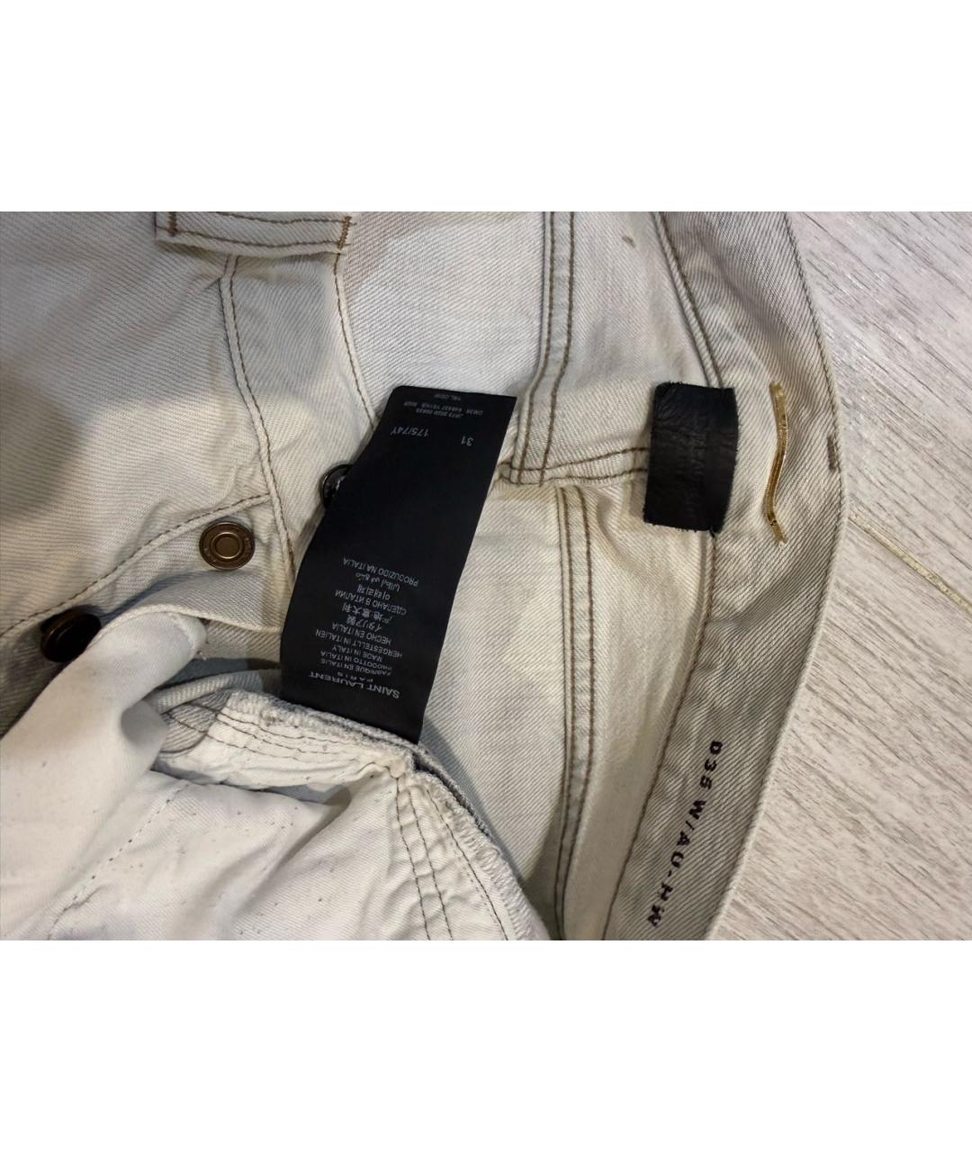 SAINT LAURENT Серые хлопковые прямые джинсы, фото 3