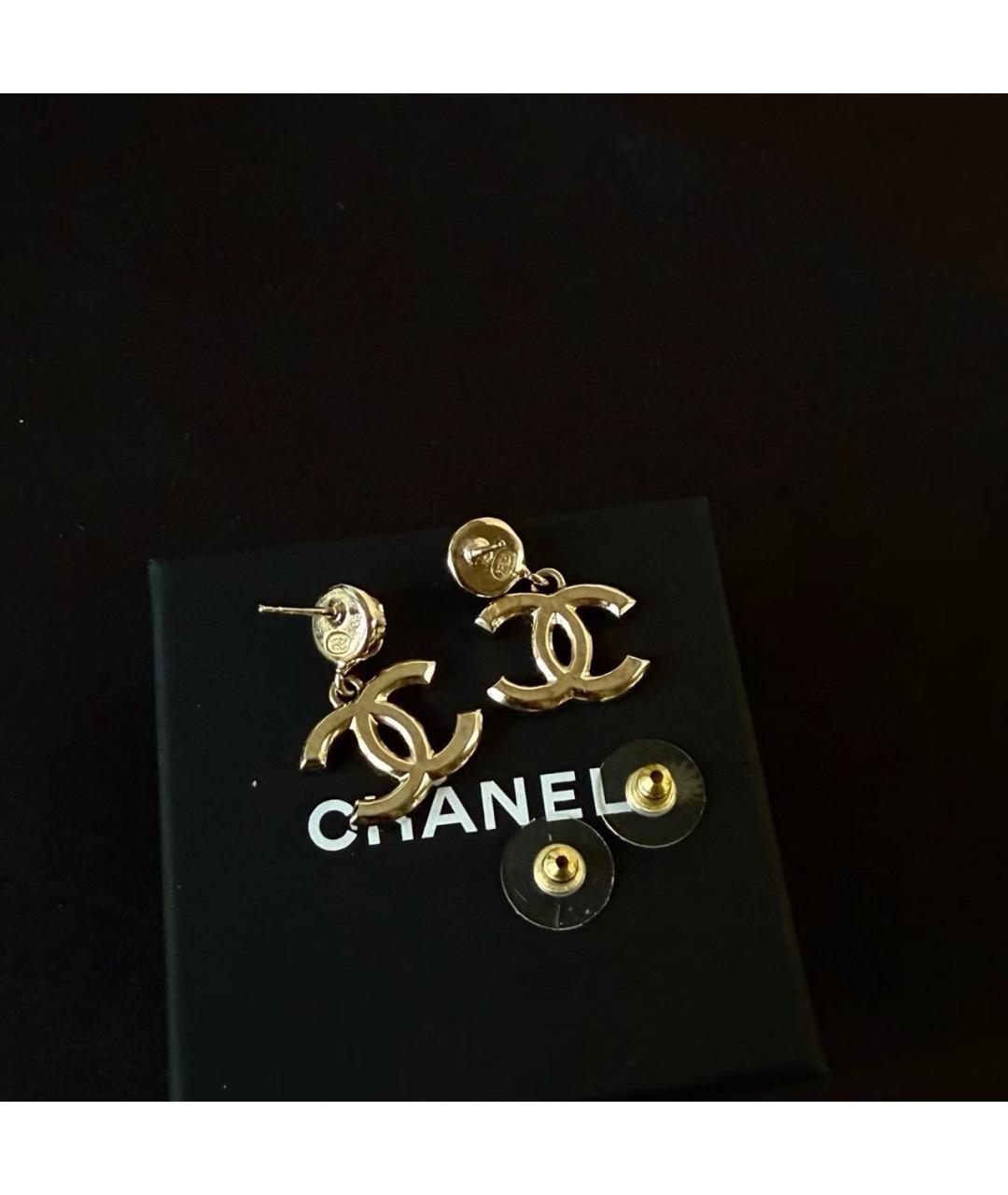 CHANEL Розовые металлические серьги, фото 3