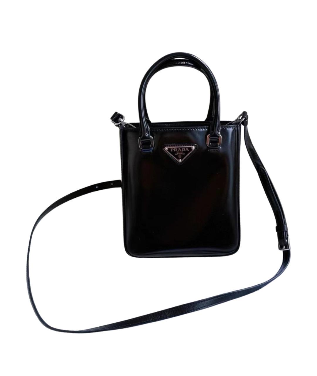 PRADA Черная кожаная сумка через плечо, фото 1