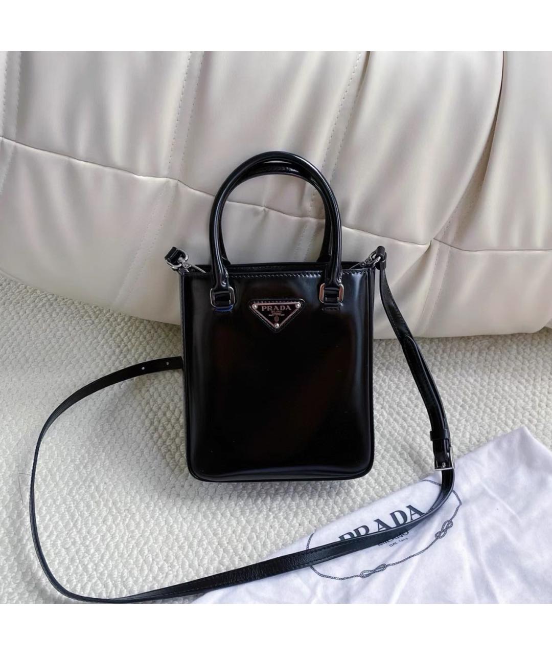 PRADA Черная кожаная сумка через плечо, фото 9