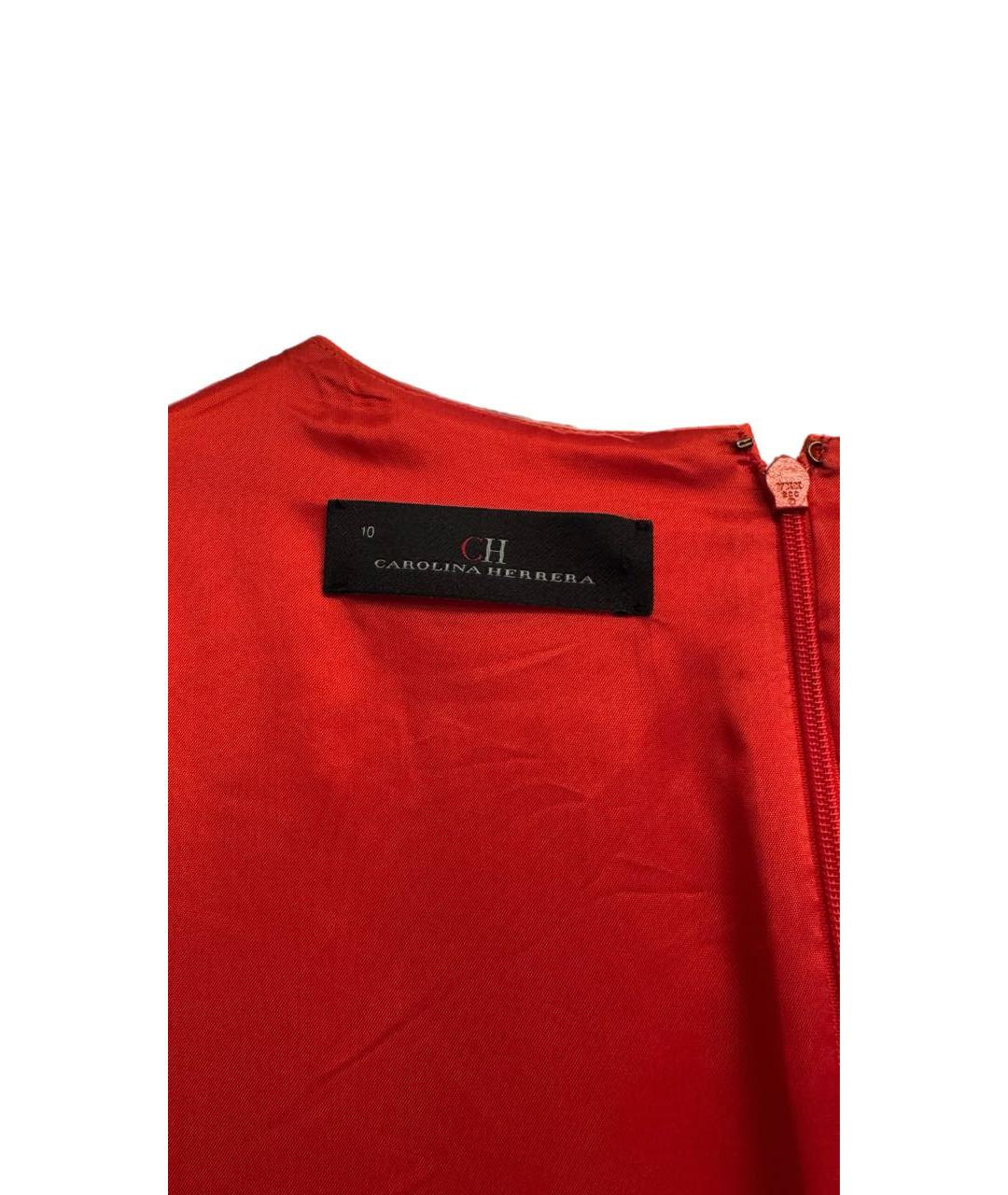 CAROLINA HERRERA Оранжевое полиэстеровое коктейльное платье, фото 3