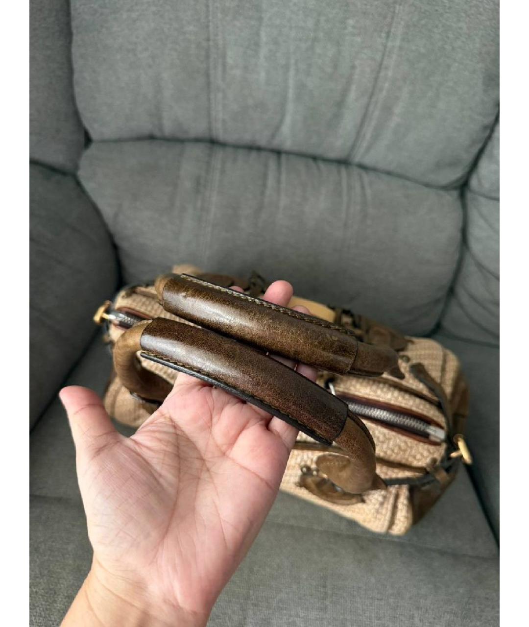 CHLOE Коричневая кожаная сумка с короткими ручками, фото 9