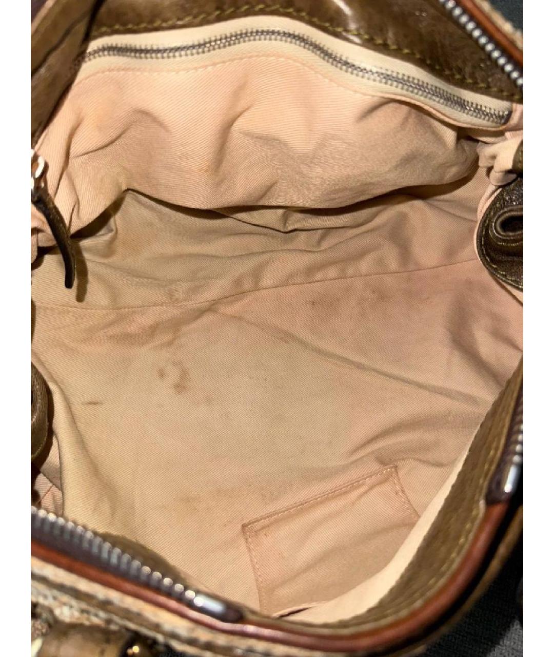 CHLOE Коричневая кожаная сумка с короткими ручками, фото 6