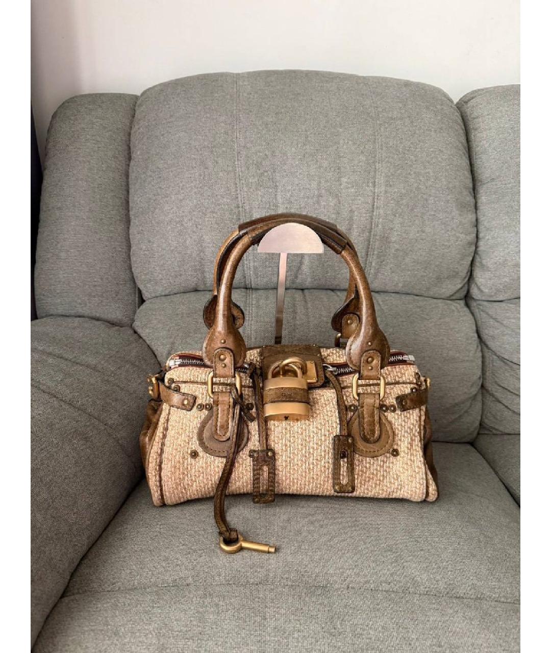 CHLOE Коричневая кожаная сумка с короткими ручками, фото 10