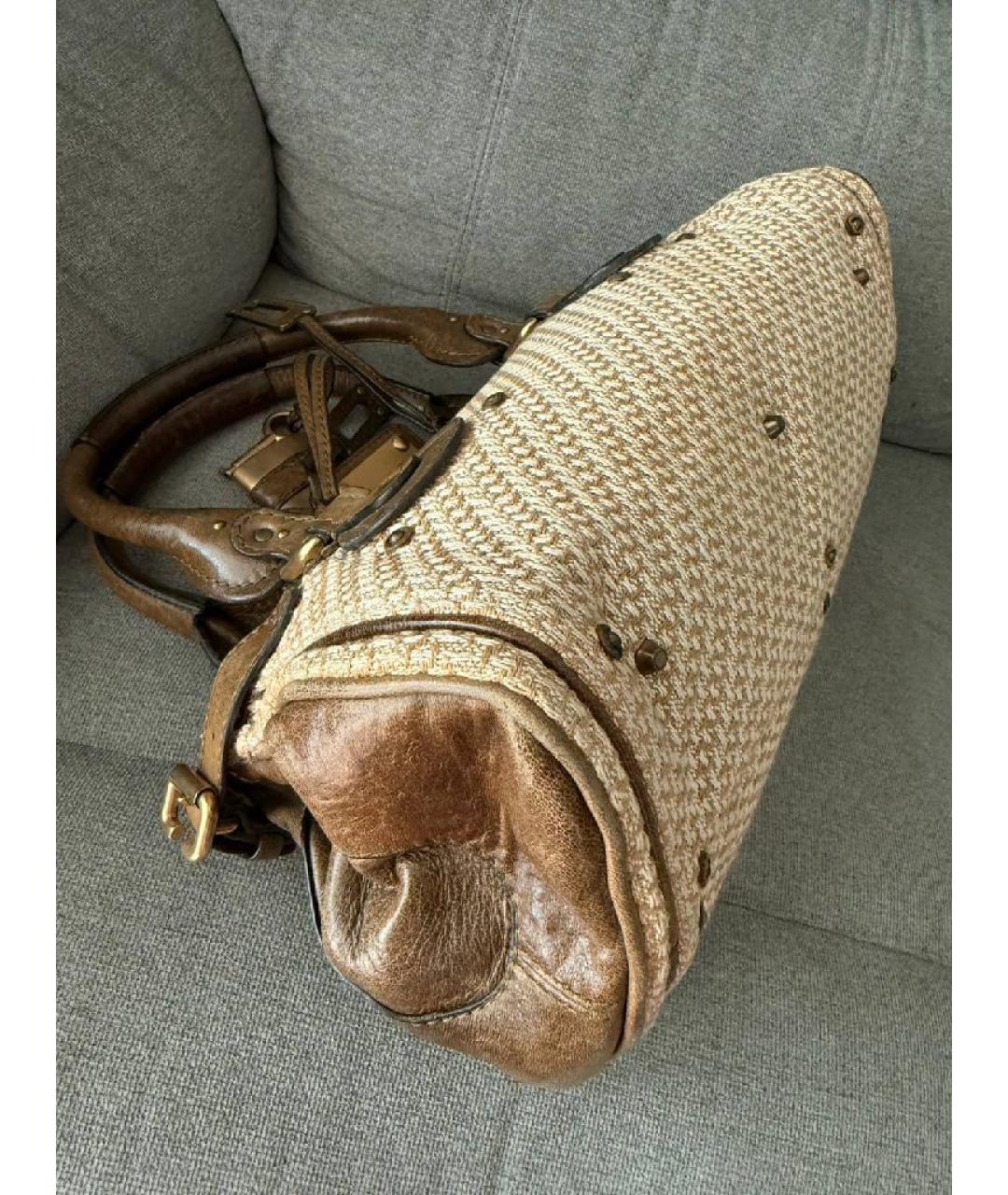 CHLOE Коричневая кожаная сумка с короткими ручками, фото 5