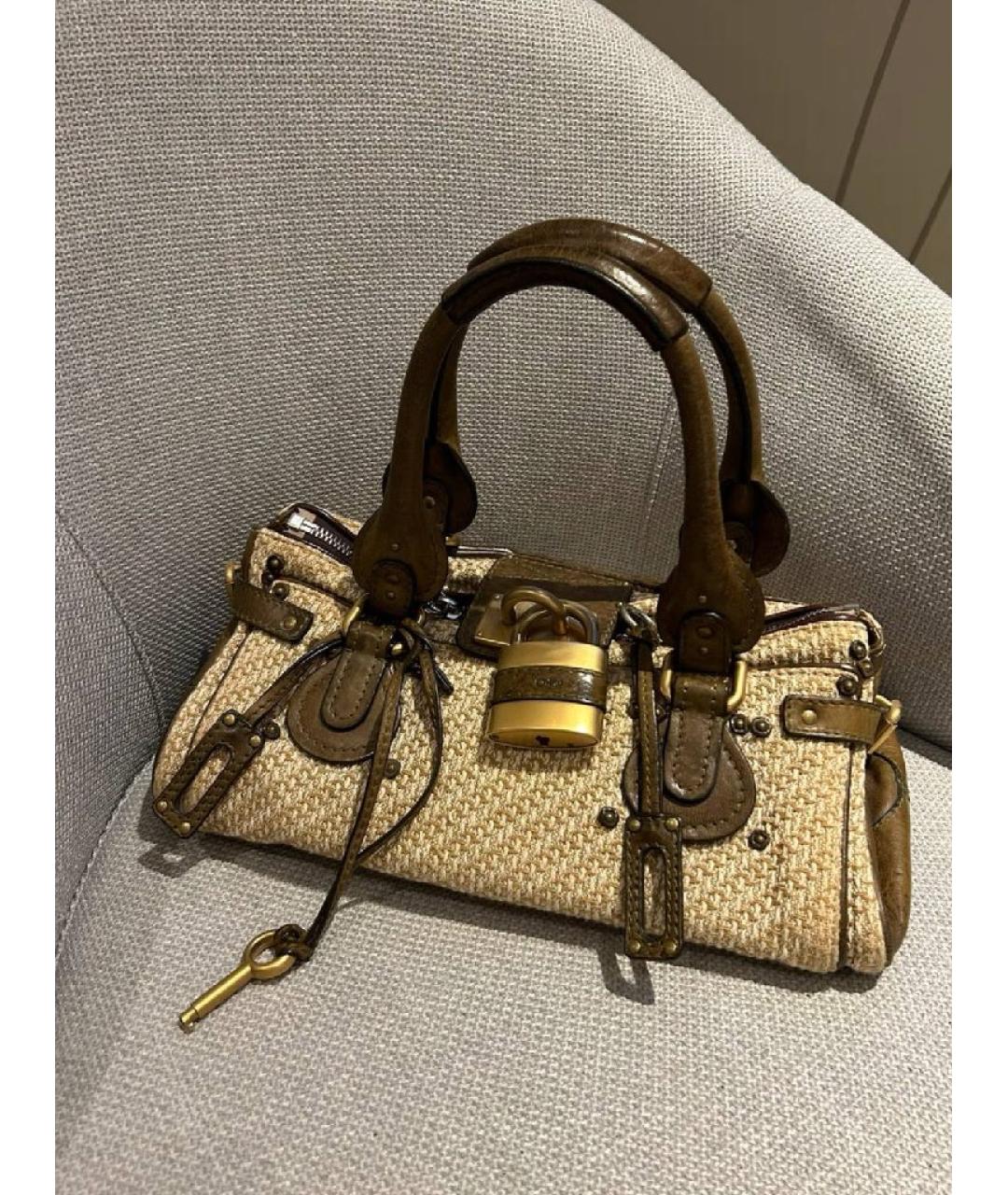 CHLOE Коричневая кожаная сумка с короткими ручками, фото 8