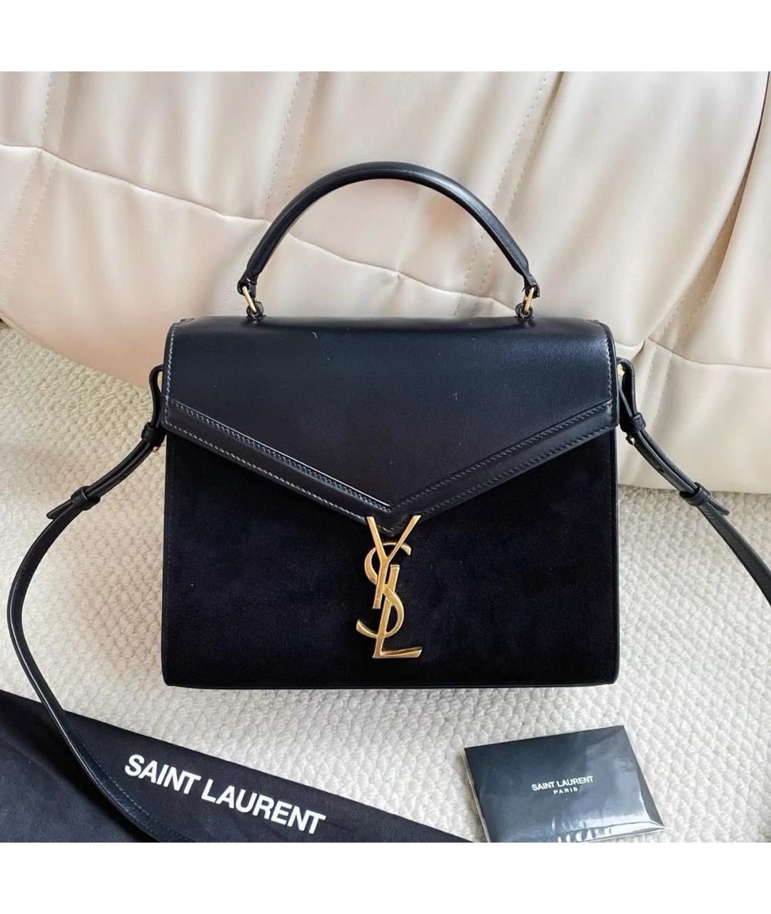 SAINT LAURENT Черная кожаная сумка через плечо, фото 9