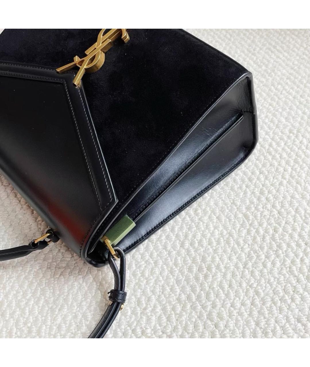 SAINT LAURENT Черная кожаная сумка через плечо, фото 5