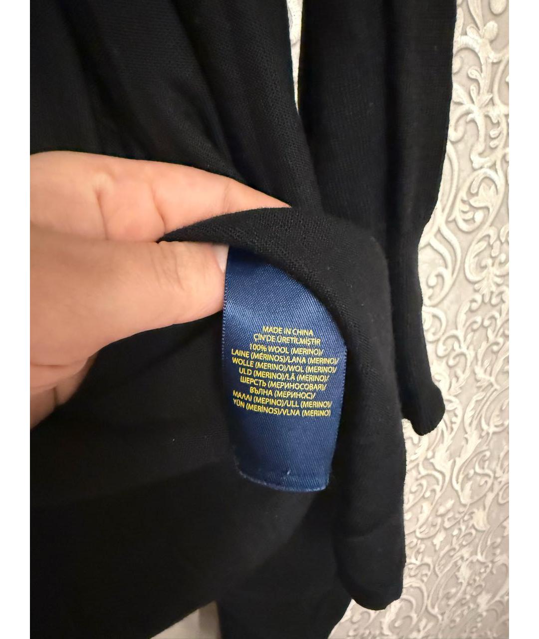 POLO RALPH LAUREN Черный шерстяной кардиган, фото 4