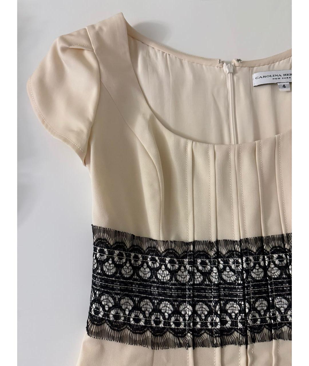 CAROLINA HERRERA Белое шелковое коктейльное платье, фото 7