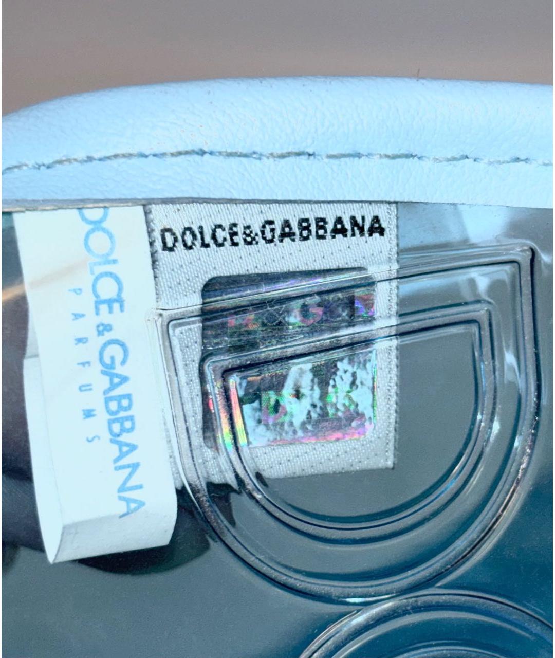 DOLCE&GABBANA Голубая кожаная пляжная сумка, фото 4