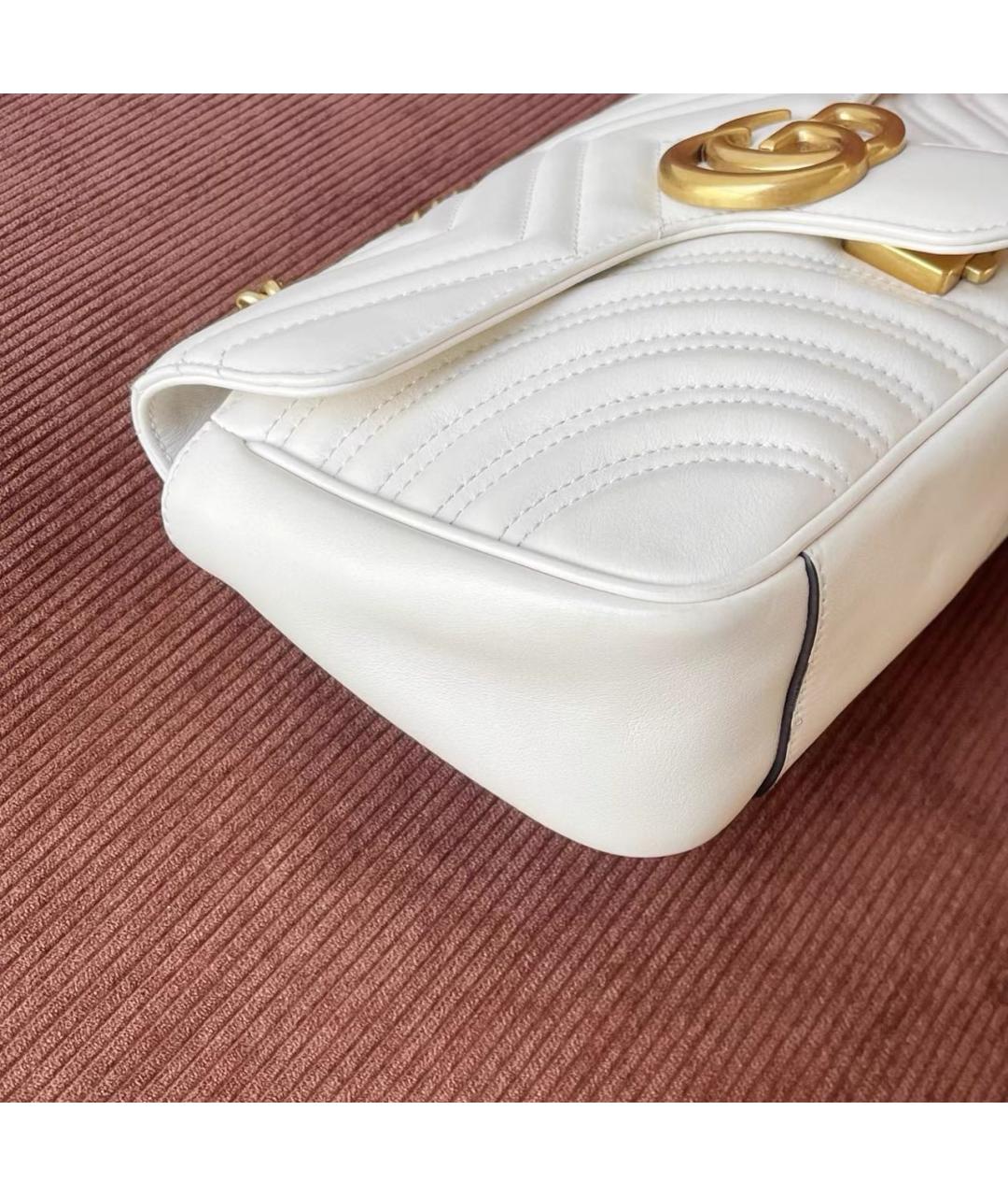 GUCCI Белая кожаная сумка через плечо, фото 7