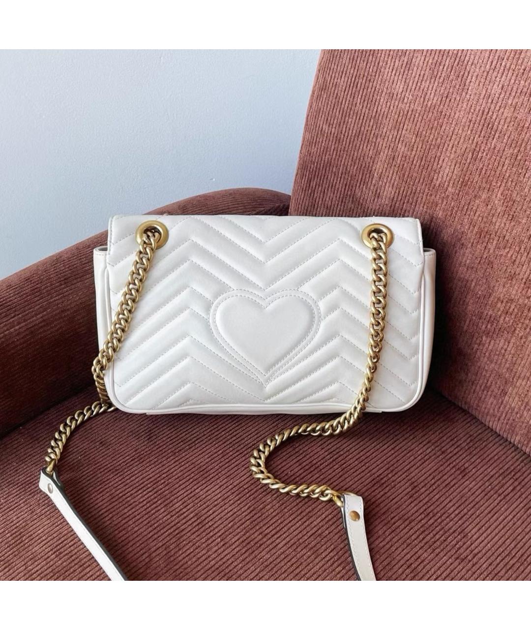 GUCCI Белая кожаная сумка через плечо, фото 3