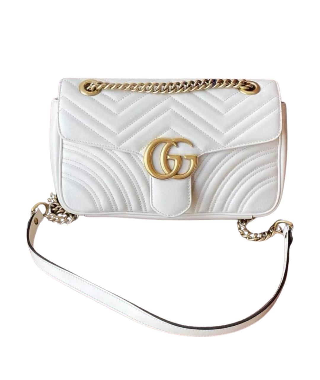 GUCCI Белая кожаная сумка через плечо, фото 1