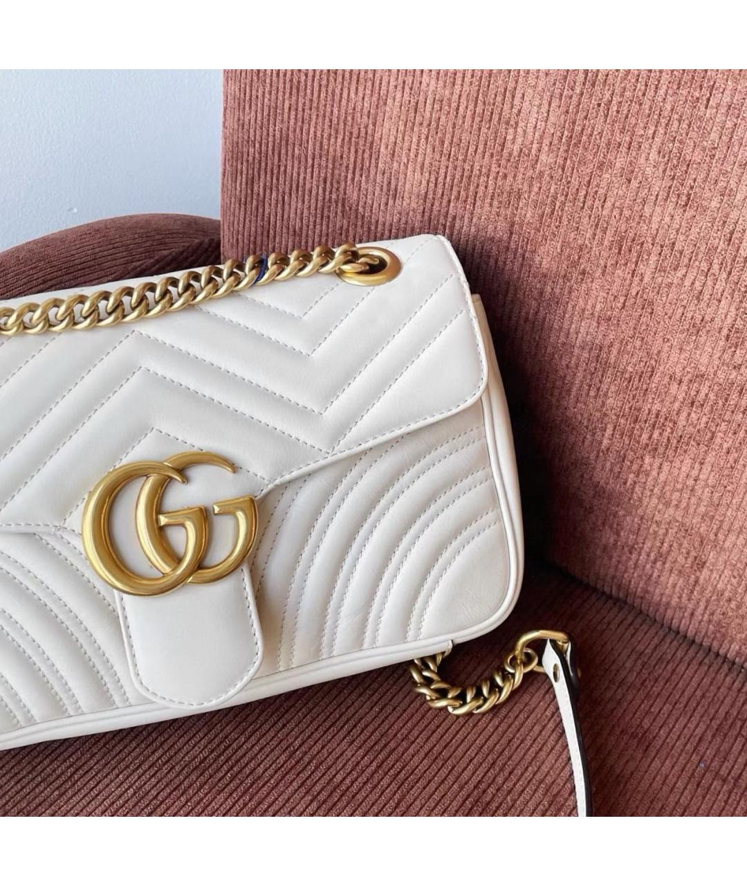 GUCCI Белая кожаная сумка через плечо, фото 2