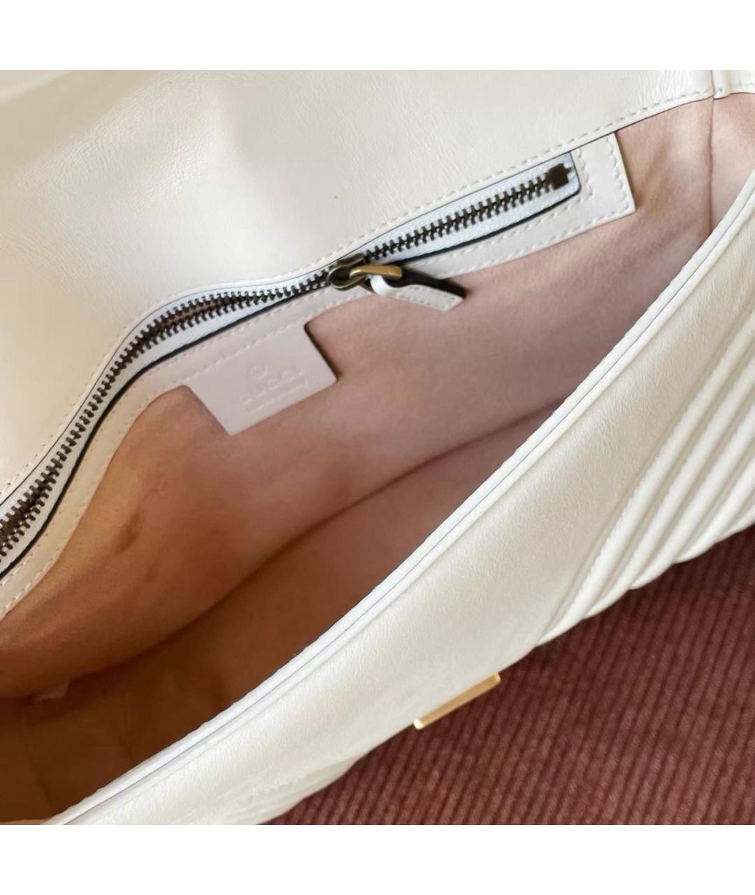 GUCCI Белая кожаная сумка через плечо, фото 8