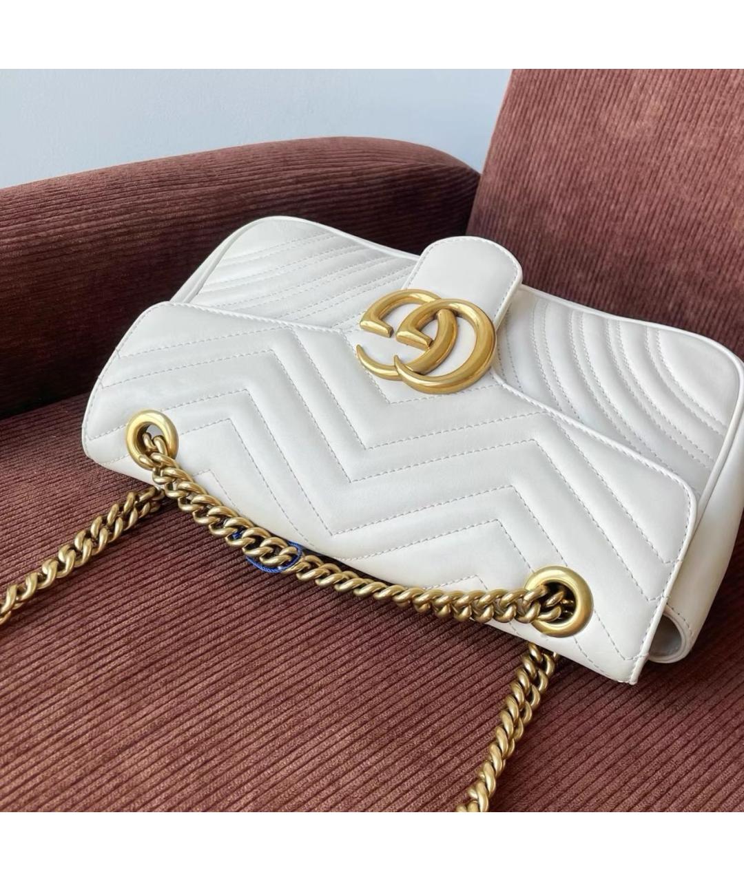 GUCCI Белая кожаная сумка через плечо, фото 4