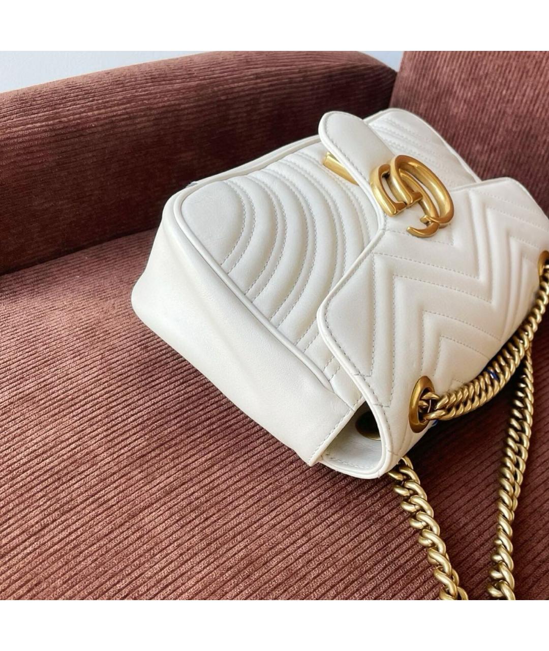 GUCCI Белая кожаная сумка через плечо, фото 5