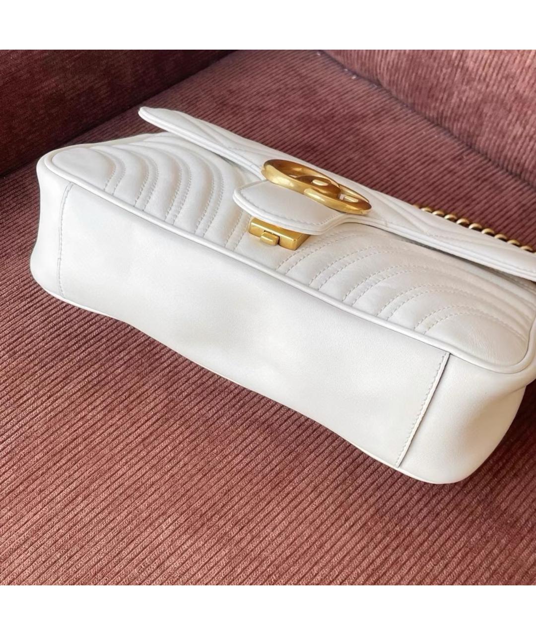 GUCCI Белая кожаная сумка через плечо, фото 6