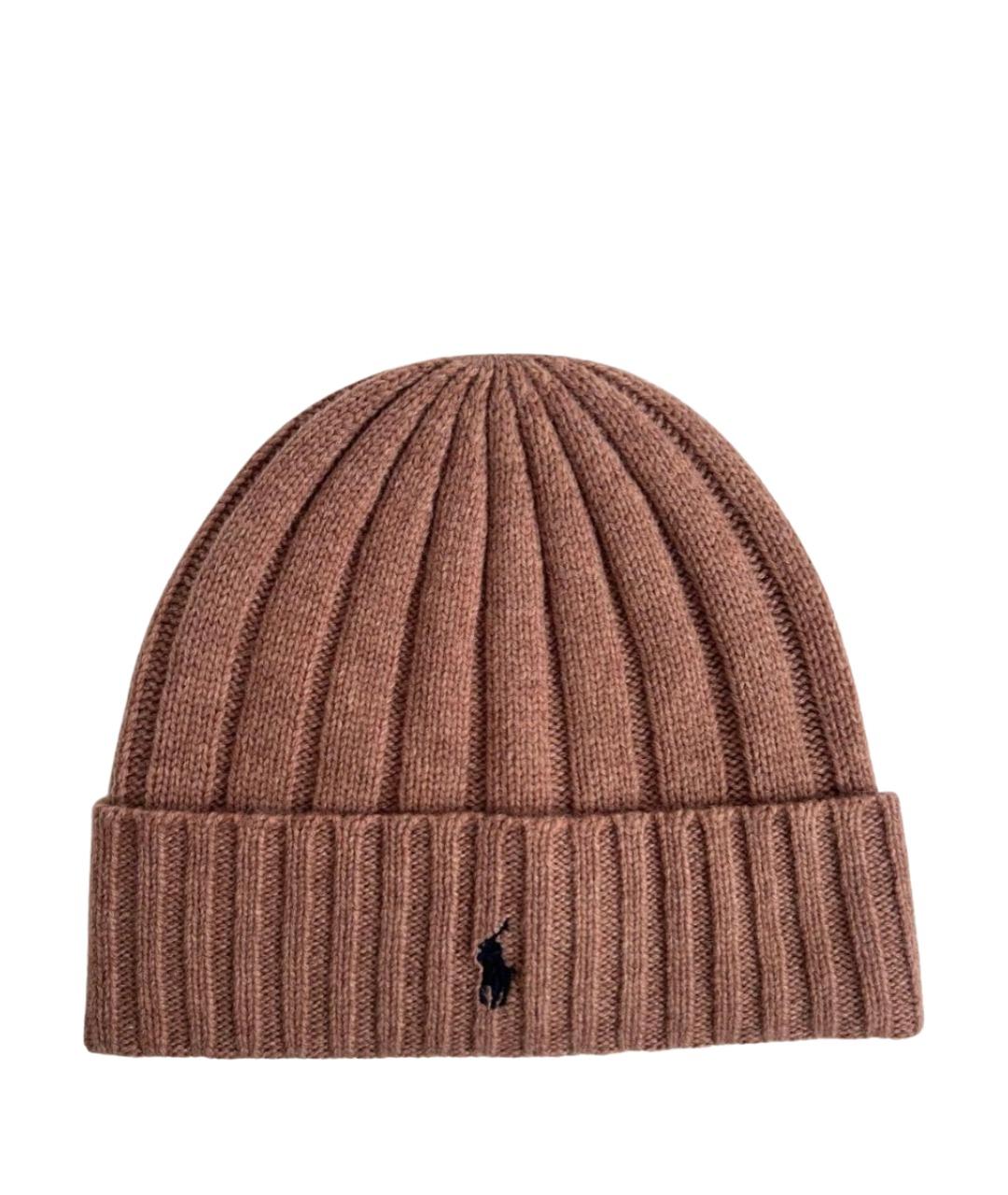 POLO RALPH LAUREN Коричневая шерстяная шапка, фото 1