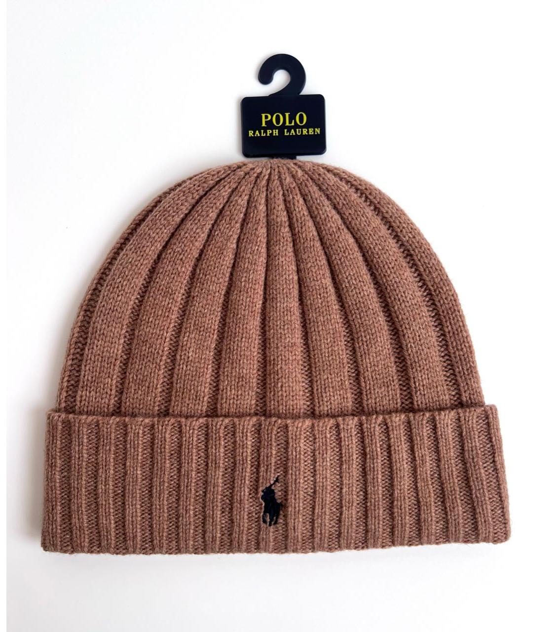 POLO RALPH LAUREN Коричневая шерстяная шапка, фото 8