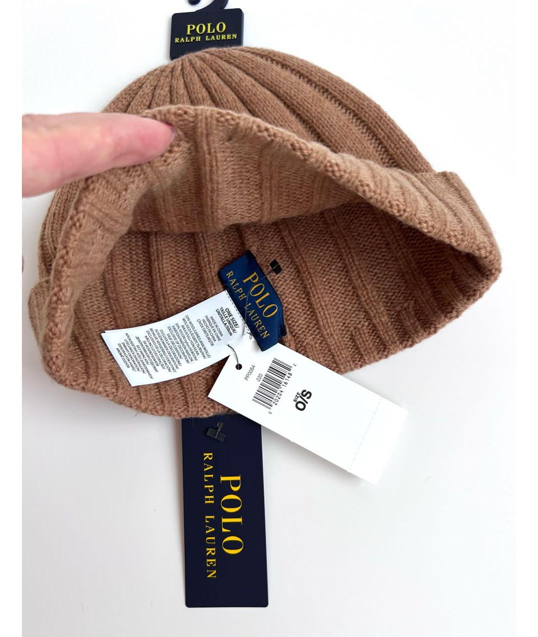 POLO RALPH LAUREN Коричневая шерстяная шапка, фото 3