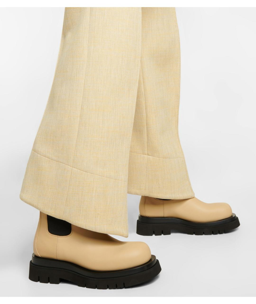 BOTTEGA VENETA Бежевые кожаные ботинки, фото 7