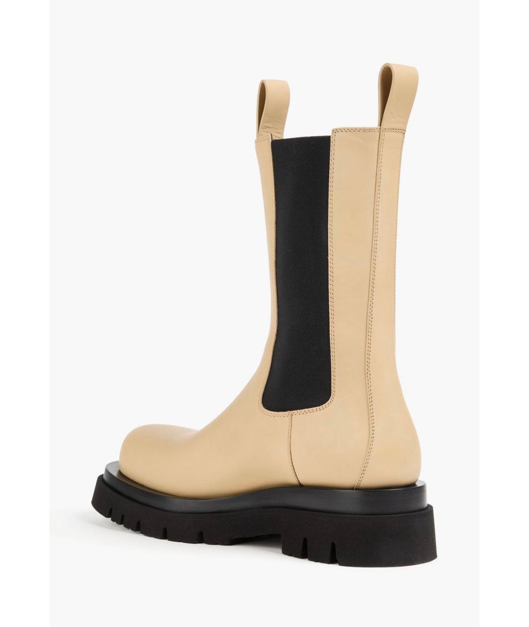 BOTTEGA VENETA Бежевые кожаные ботинки, фото 3