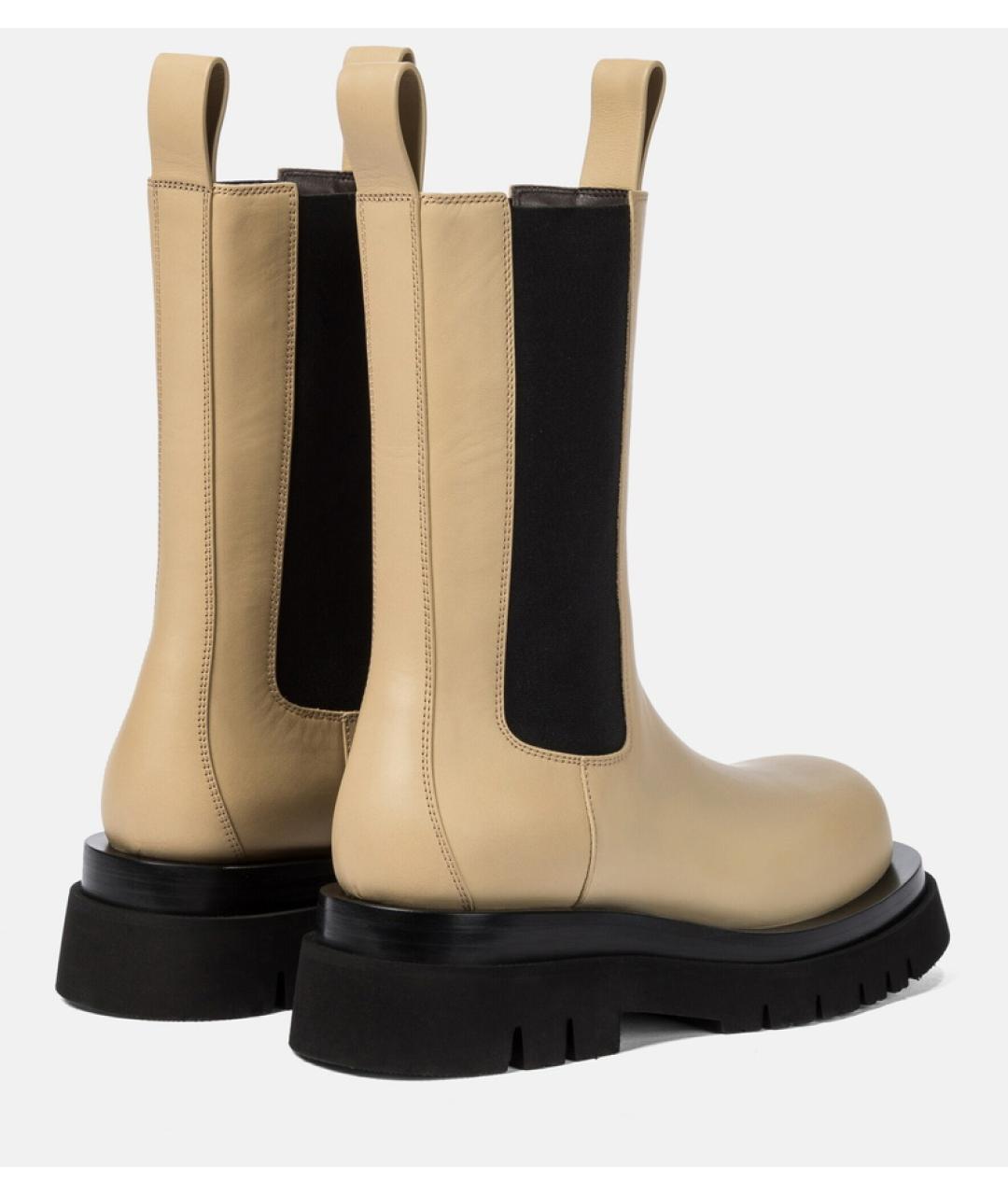 BOTTEGA VENETA Бежевые кожаные ботинки, фото 6