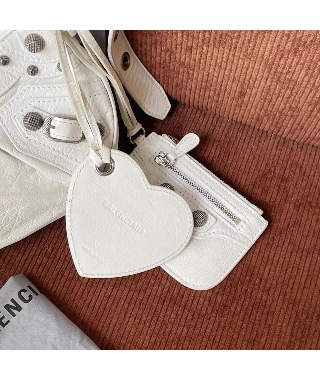 BALENCIAGA Белая кожаная сумка через плечо, фото 2