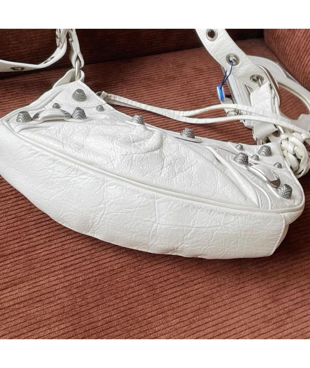 BALENCIAGA Белая кожаная сумка через плечо, фото 7