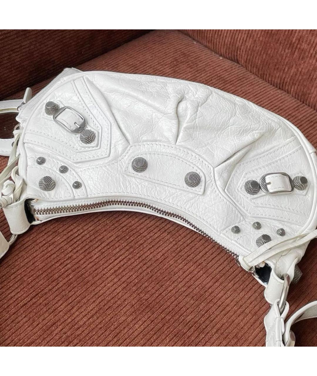 BALENCIAGA Белая кожаная сумка через плечо, фото 5