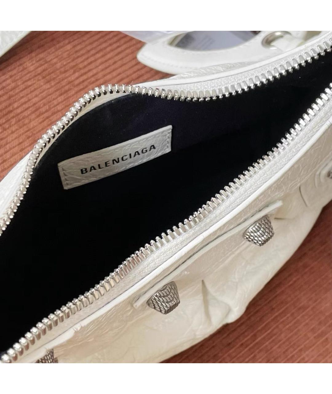 BALENCIAGA Белая кожаная сумка через плечо, фото 8