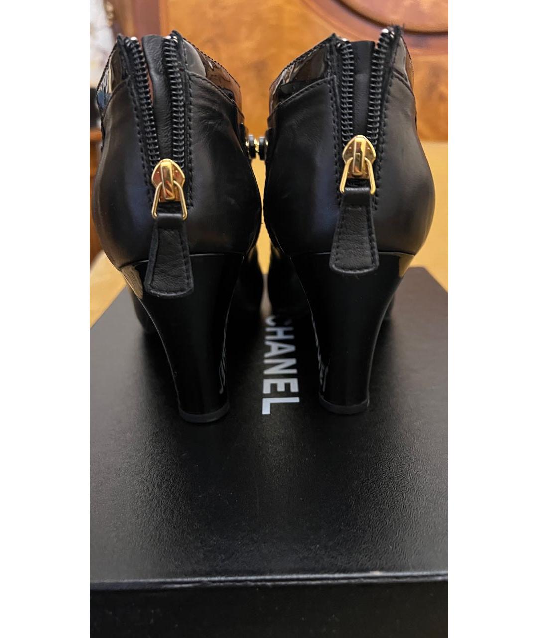CHANEL Черные кожаные ботильоны, фото 7