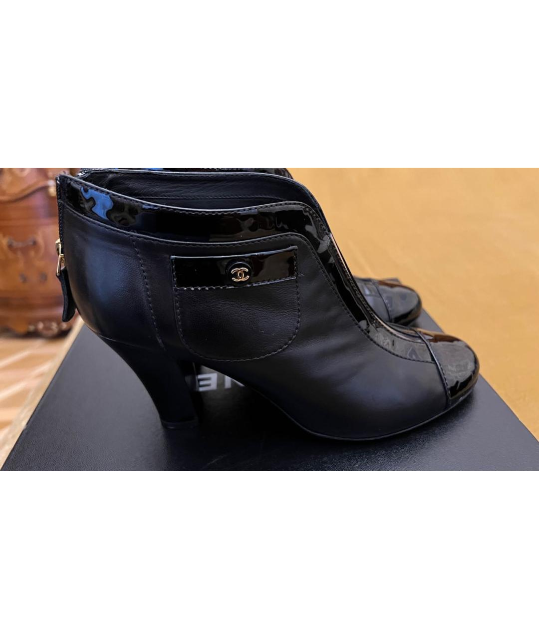 CHANEL Черные кожаные ботильоны, фото 8