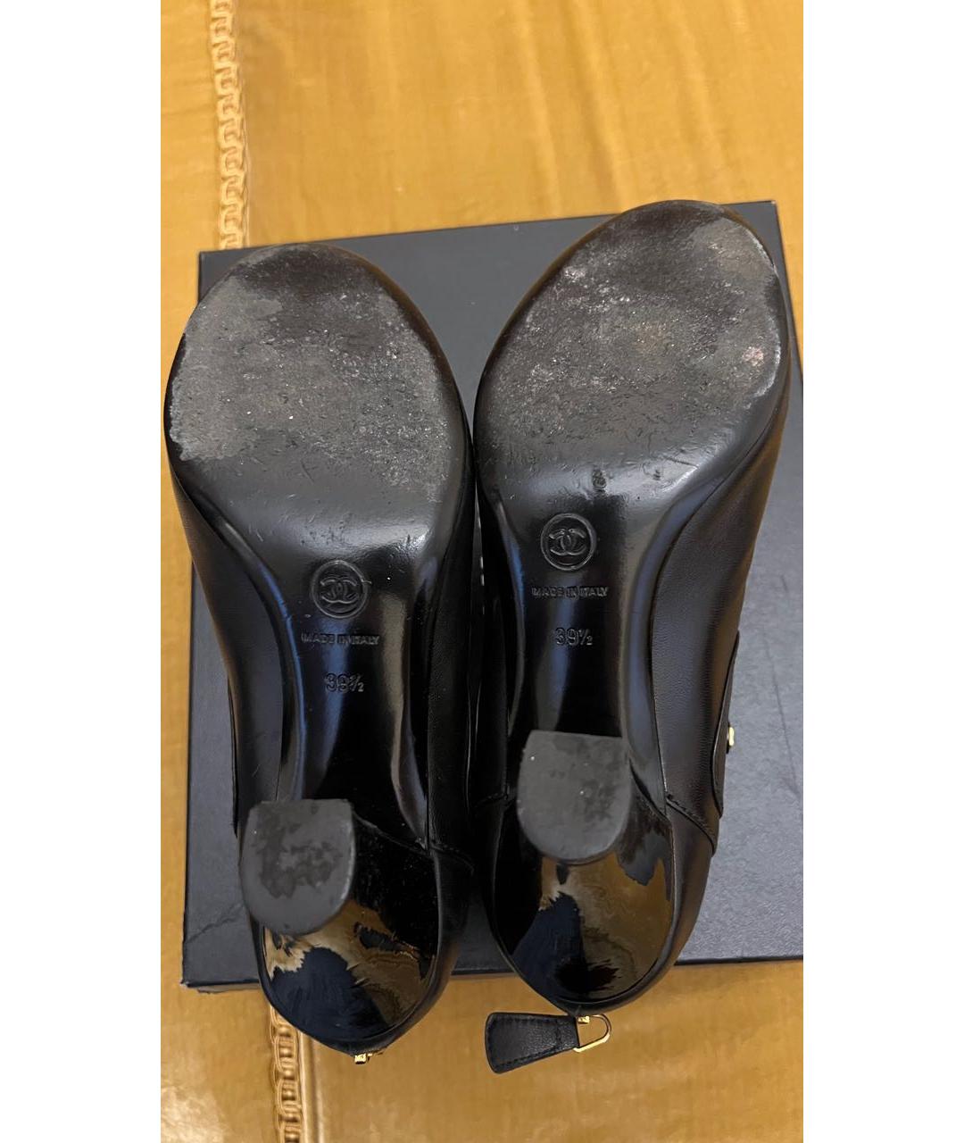 CHANEL Черные кожаные ботильоны, фото 6