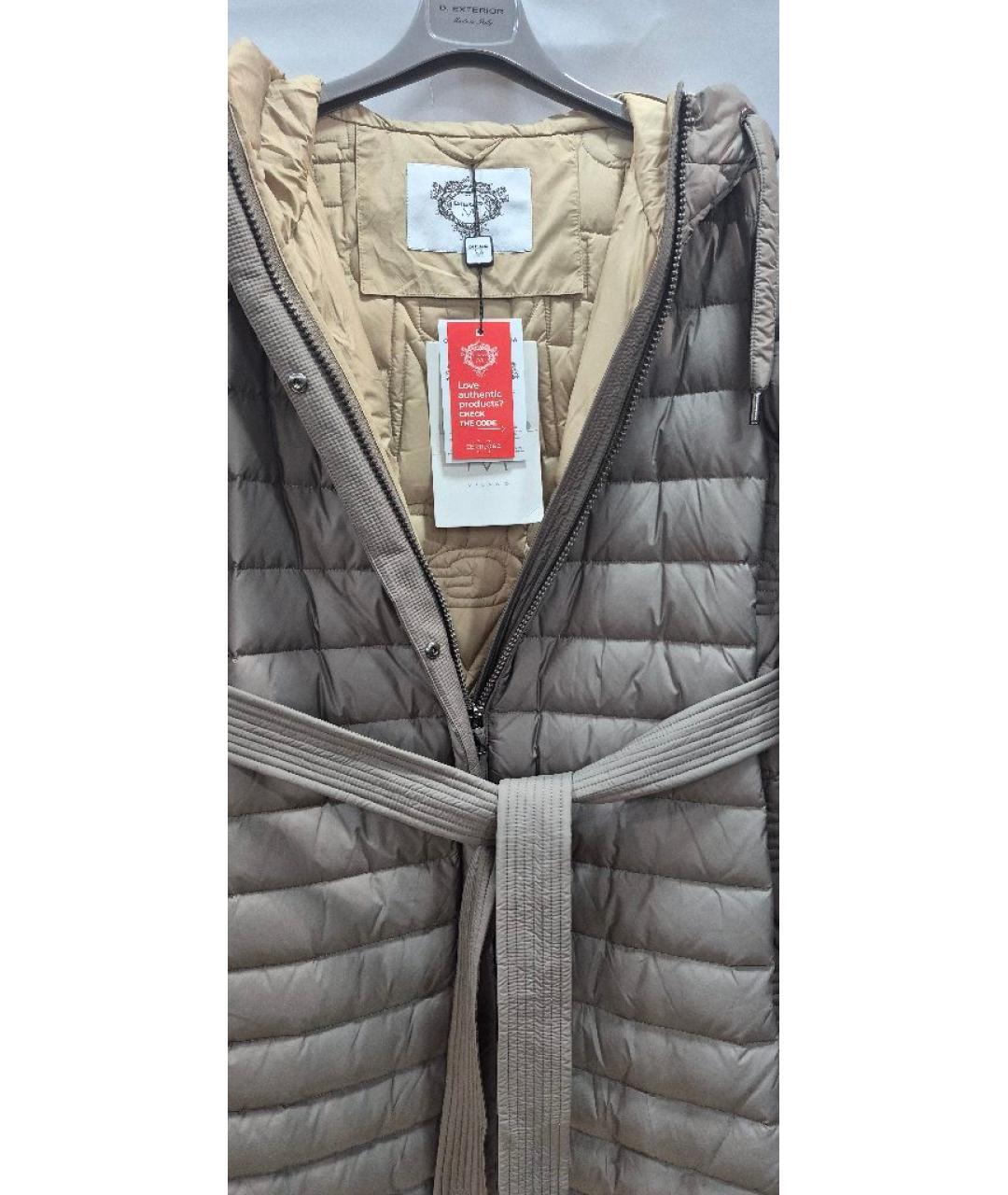DIEGO M Бежевый полиэстеровый пуховик, фото 3