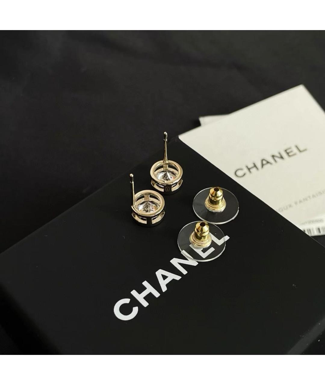 CHANEL Золотые металлические серьги, фото 4