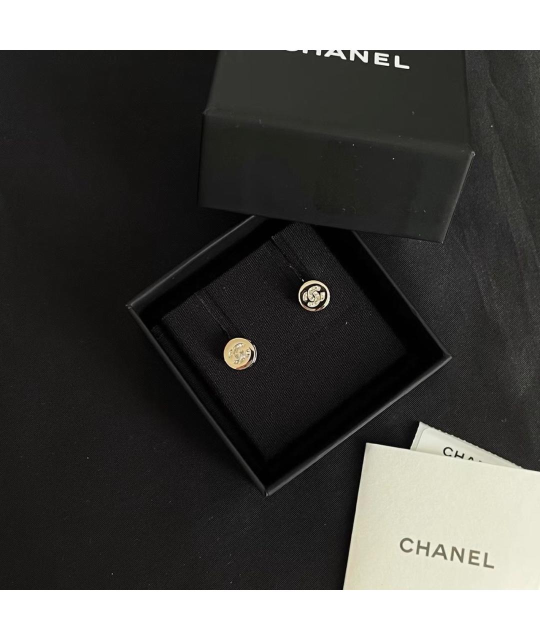 CHANEL Золотые металлические серьги, фото 2