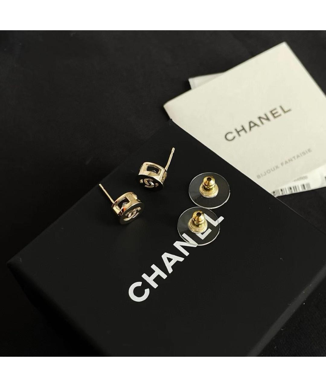 CHANEL Золотые металлические серьги, фото 5
