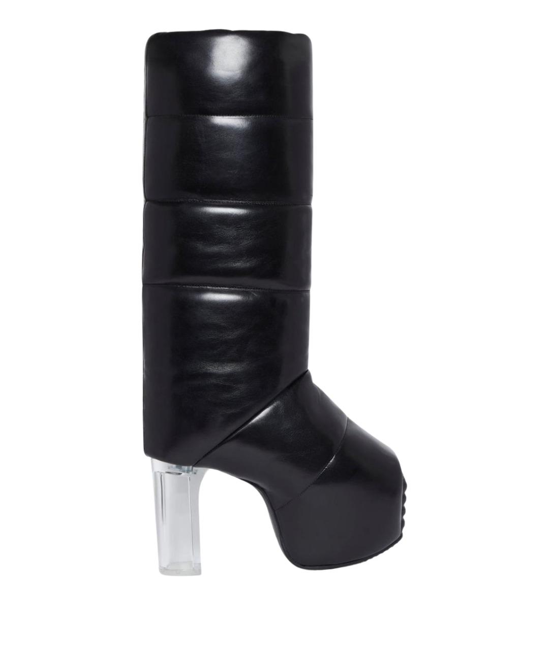 RICK OWENS Черные кожаные сапоги, фото 1