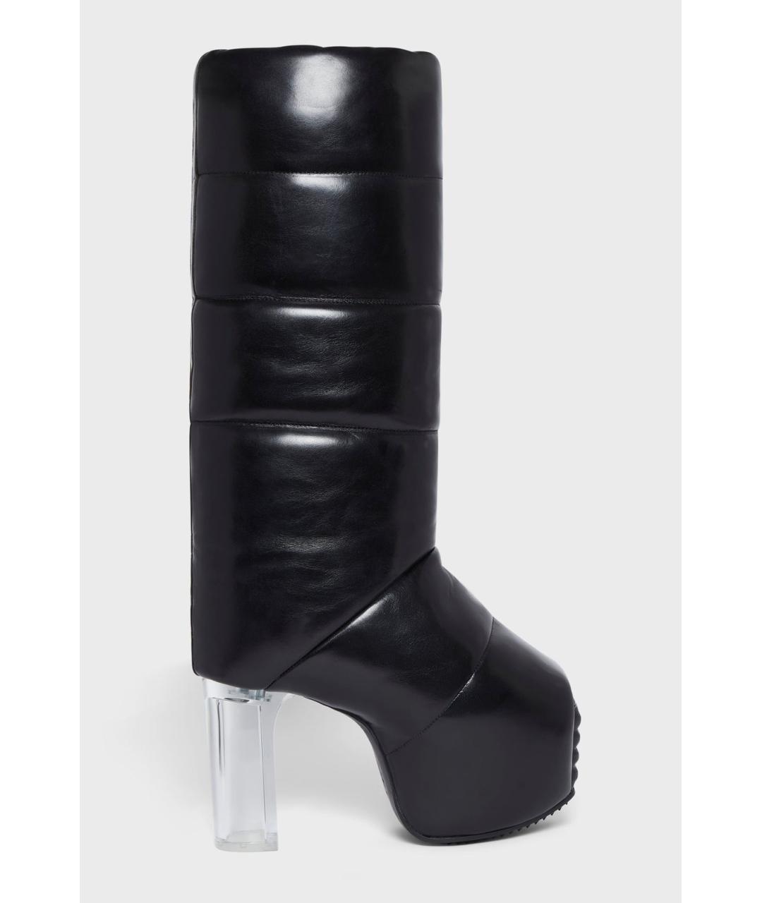 RICK OWENS Черные кожаные сапоги, фото 5