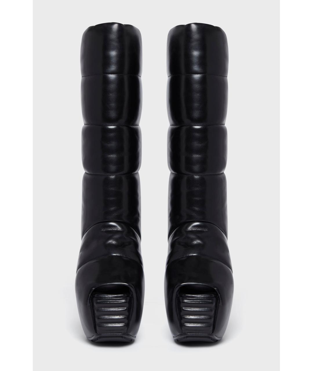 RICK OWENS Черные кожаные сапоги, фото 3