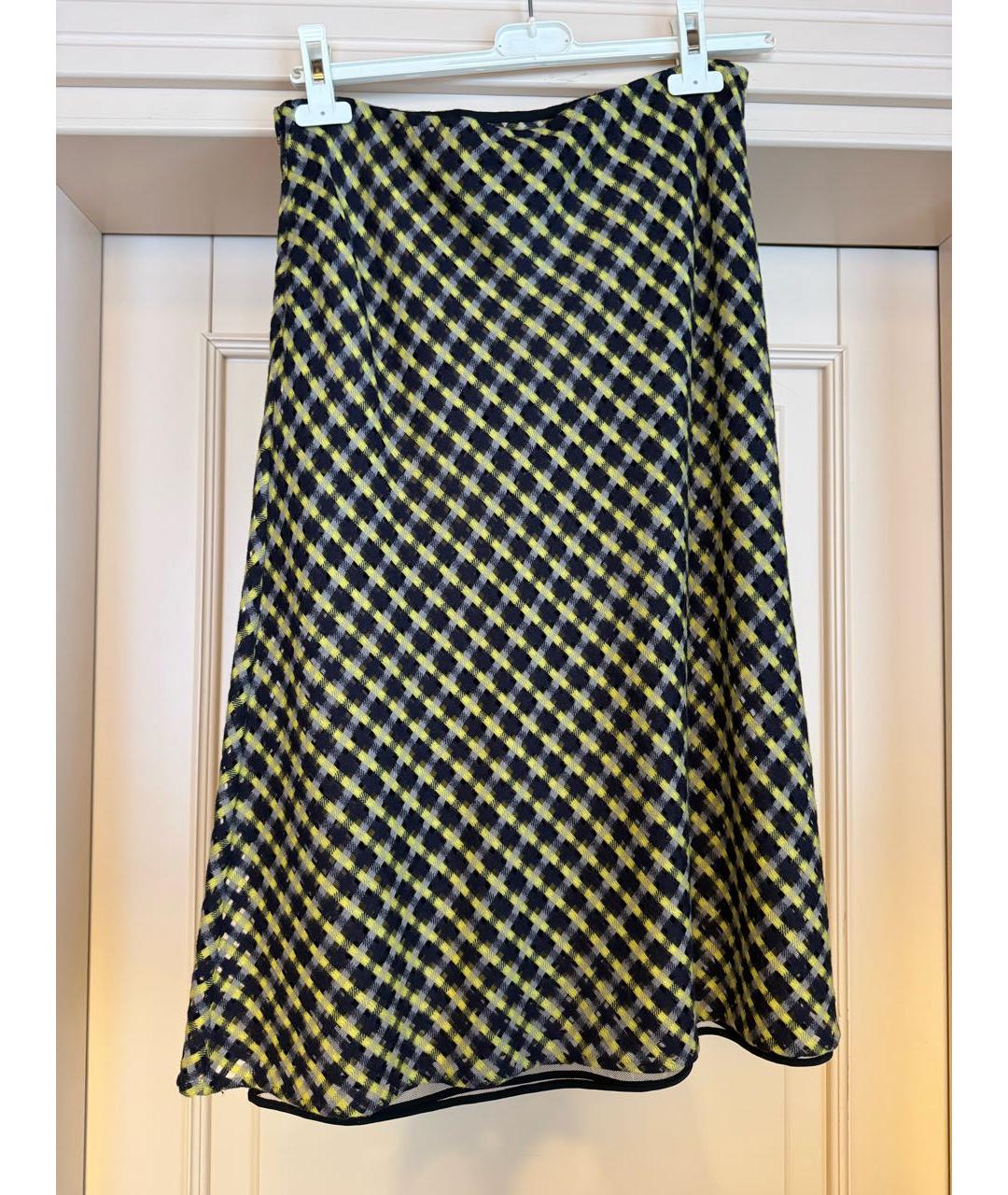 VERSACE Синяя шерстяная юбка миди, фото 8