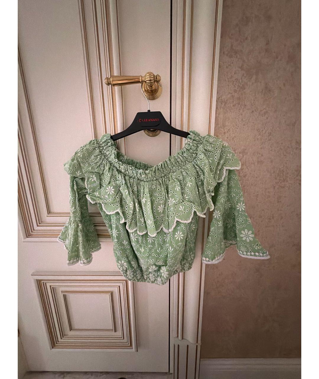 CHARO RUIZ Зеленый хлопковый корсет, фото 2