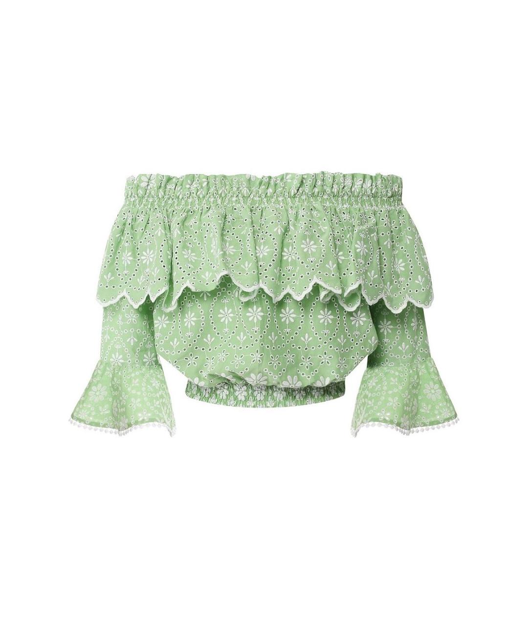 CHARO RUIZ Зеленый хлопковый корсет, фото 1