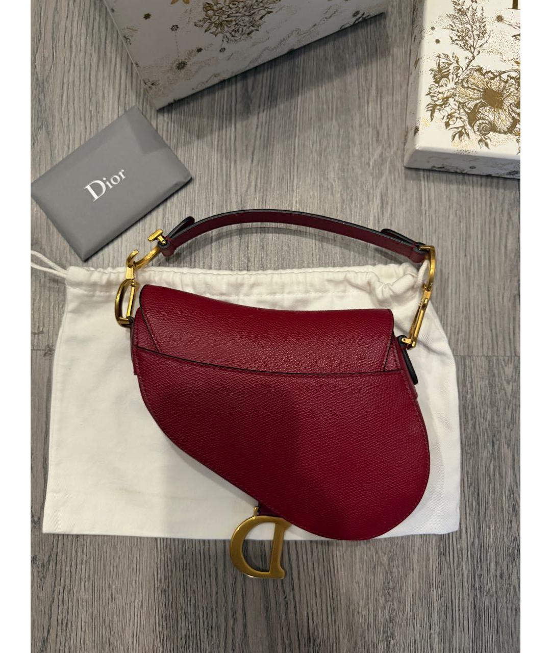 CHRISTIAN DIOR Красная кожаная сумка с короткими ручками, фото 2