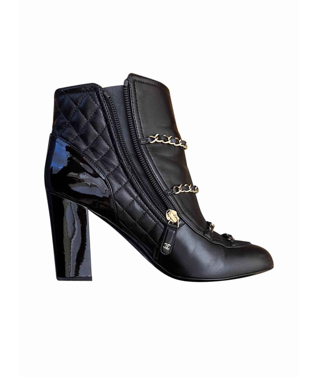 CHANEL Черные кожаные ботильоны, фото 1