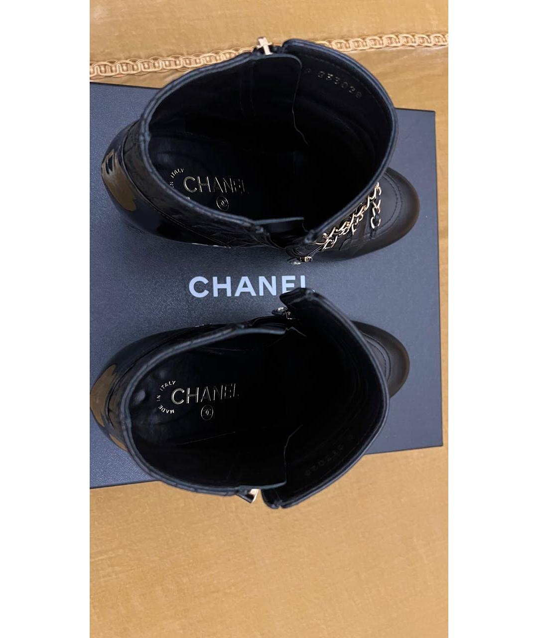 CHANEL Черные кожаные ботильоны, фото 6