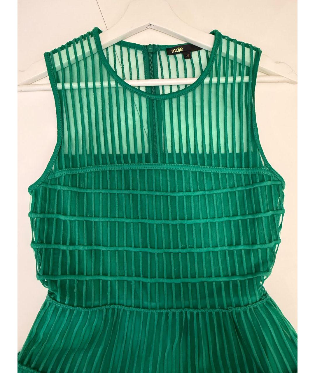 MAJE Зеленые полиамидовое повседневное платье, фото 6